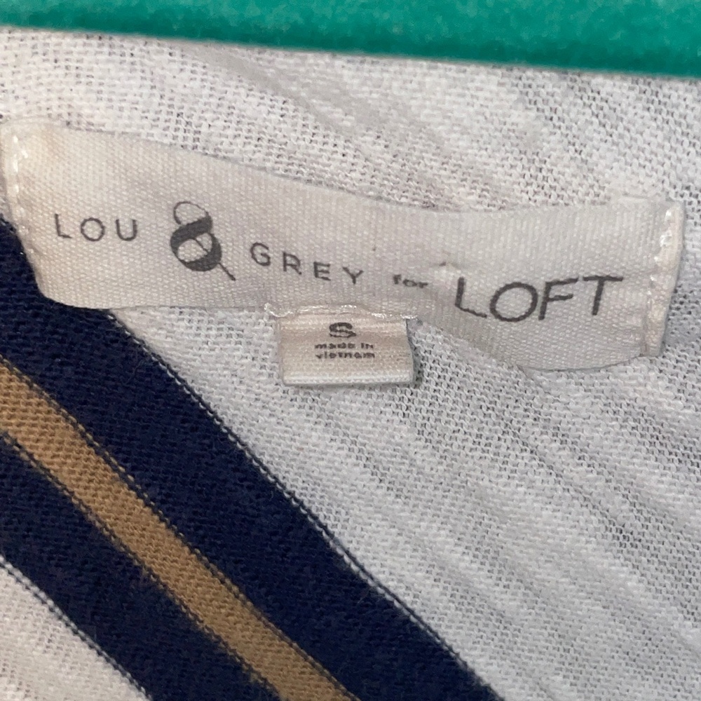 EUC Lou & Grey x Loft Slub Tank Asymmetrical Stripe Maxi Dress Size Small - Picture 4 of 9